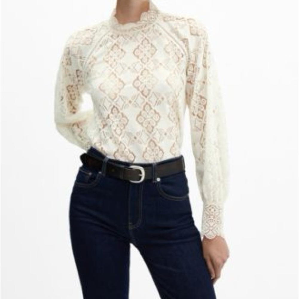 MANGO Women’s Embroidered Blouse (New With Tags)